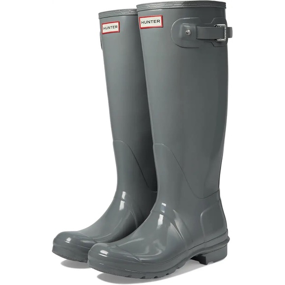 Hunter Shoes - Hunter Original Tall Gloss Rain Boots Grey Women’s 8 (run large)